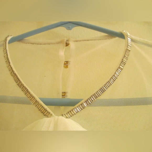 Ted Baker Trixxy Illusion Yoke Pleated Tulle Mesh Embellished Wedding Dress $650 - Picture 10 of 11